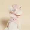 Ensembles mignon Plaid ours en peluche lapin coton chien poitrine fronde animal chat chiot Bichon Teddy petit chien sortie chapeau de soleil ensemble chien marche laisse