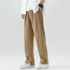 2024 Casual Suit Pants Light Thin Korean Mens Pants Straight Loose Semibrett Sweatpants Soft Wide Long Long Baggy byxor 240227