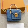 Designer Blue Denim Nanospeedy Bag M82950 24SS Womens Luxury Nano Handbag Women's Mini Tote Bag Crossbody Bag axelväska Purse 16cm