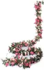 2pcs 22m 45 cabeças falsas rosa videira guirlanda de flores artificiais plantas penduradas para casamentos em casa festa jardim artesanato decoração de arte 240301