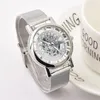 Montres-bracelets de luxe squelette femmes montre or montres dames horloge haute qualité hommes et couple