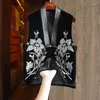 Women's Vests Velvet Chinese Style Vest Jacket Ladies Tassel Knot Button Embroidery Waistcoat Top