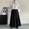 Männer Hosen Männer Japan Harajuku Streetwear Mode Lose Beiläufige Vintage Breite Bein Rock Frauen Dunkelschwarz Gothic Kimono Harem