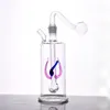 2pcs Mini verre brûleur à mazout Bong barboteur fumer tuyau d'eau matrice cage à oiseaux Dab Rig Bong cendrier narguilé avec 10mm mâle tuyau de brûleur à mazout