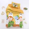 3 pièces/ensemble dessin animé coton ensemble de literie berceau linge Kit maternelle drap de lit taie d'oreiller housse de couette sans remplissage CP27 240229