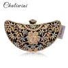 Chaliwini Klassische Damen-Clutch, Abendtasche, aushöhlen, Metall, Hochzeit, Pailletten, Schulter, Abschlussball, Braut, Kristall-Handtasche, Geldbörsen 240223