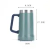 Water Bottles 100pcs/Lot 24oz 700ml Beer Mug Tumbler Wine Cup With PP Handle Wide Top 18/8 Stainless Steel Insulated Vacuum 2-Wall Glas