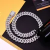 Pass Tester Gra VVS Moisanite Baguette Diamond Miami New Silver Chain Design For Men Collier 16 mm Hiphop Cuban Link Chain