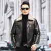 Men's Suits Genuine Leather Clothes Male Goatskin Mink Lapel Short Warm Down Jacket Sheepskin Fashion Slim Coats Winter Outwear