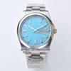 124300 VR3230 Automatic Mens Watch Clean CF 41mm Polished Bezel Turquoise Blue Dial 904L Stainless Steel Bracelet Super Edition Same Series Card Puretimewatch