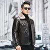 Men's Suits Genuine Leather Clothes Male Goatskin Mink Lapel Short Warm Down Jacket Sheepskin Fashion Slim Coats Winter Outwear