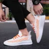 Running Shoes Explosive Fish Scale Flying Woven Shoes Breathable Mesh Outdoor Sneakers Casual Wear-resistant Jogging Men ShoesF6 Black white
