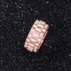 Gioielli di moda distintivi Fede nuziale placcata oro rosa 10 carati Anello con diamanti Moissanite VVS per l'eternità completa per rapper hiphop