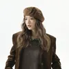 Berretti Berretto chic da donna Cappello di lana alla moda con disegni pieghettati Tinta unita Elegante e confortevole