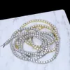 Gra Hip Hop Biżuteria 3-5 mm VVS moissanite mosinian łańcuch tenisowy diament 925 Srebrny złoto lodowane naszyjniki