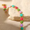 Pulseras de eslabones Cadena de esmalte Pastel exquisitas cadenas de cuentas pulsera colorida brazaletes de mano clásicos de moda para mujeres