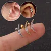 Brincos de garanhão 1 peça piercing de aço inoxidável para mulheres casamento cristal strass geométrico punk na moda feminino meninas joias de orelha