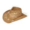 Berety Casual Beach Hat Przytulny minimalistyczny, zwrócony krawędź Słomka z filtrem przeciwsłonecznym