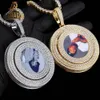 Fully Paved Iced Out Moissanite Diamond Custom Memory Photo Frame Locket Pendant with Rope Chain