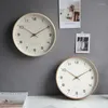 Wall Clocks Silent Wood Clock Living Room Simple Creative Office Nordic Table Modern Retro Watches Home Decor W6C