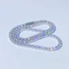 18k gerçek altın ince mücevher 4mm 16 18 20 22 24 26 28 GRA VVS Moissanite Elmas Tenis Zinciri Kolye