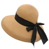 Chapeau de paille rétro Hepburn pour femme, grand bord, vacances, plage, tempérament simple, ins, vent froid, soleil, 240226