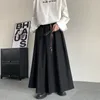 Männer Hosen Männer Japan Harajuku Streetwear Mode Lose Beiläufige Vintage Breite Bein Rock Frauen Dunkelschwarz Gothic Kimono Harem