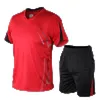 Herrens runda hals Kort ärm Shorts Sports Set Summer Trend Fashion Runness Suit Twopiece 240227
