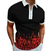 Polos masculinos de luxo combinando roupas polo camisas de golfe casual xadrez manga curta t masculino turn-down colarinho com zíper camisa topos