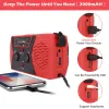 Radio Portable Emergency Solar Hand Crank Radio AM/FM NOAA Weather Radio Reading Lamp 2000mAh Power Bank for Camping Hunting