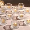 Posiadacze świec 12PCS TEALIGHT Holder Małe wotywne do stolika szklana herbata światło świece imprezowe