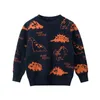 antumn Kids Sweater Pullover 1-9 yrs Boys Winter Clothing Cute Dinosaur Kids Cotton Long Sleeve Baby Disual Sweatshirts 240223