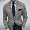 2024 Heren Slim Fit Blazer Suits Plaid Ontwerp Mannen Business Office Blazers Trouwpak Jassen Mannelijke Mode 240223