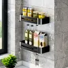 Holders Bathroom Shelf Space Aluminum Soap Dish Toothbrush Holder Multifunctional Wall Mounted Towel Comb Cosmetic Storage Rack Kitchen