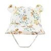 Berets Soft Ear Bucket Hat Spring Summer Print Baby Caps Girls Boys Outdoor Casual Panama Sun Cap Infant Toddler Fisherman Hats