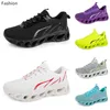 Chaussures de course respirantes pour hommes et femmes, baskets de sport, noires, violettes, noires, roses, rouges, printemps