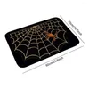 Tapis Halloween Tapis de salle de bain Tapis de porte en toile d'araignée Tapis de sol décoratif de vacances avant extérieur pour escaliers de porche