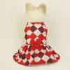 Vêtements pour chiens Vêtements pour animaux de compagnie à la mode Robe durable Bow à carreaux pour animaux de compagnie Style de confort doux Chiens Chats Parties