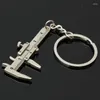 Nyckelringar Användbar mini Vernier Caliper Tool Pendant Slider Slides Keyring Key Chain 10cm