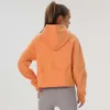 Lu Align Lemon Jacket Manteau à capuche Sweats à capuche Tenue Le dernier sweat à capuche surdimensionné Fullzip Court Manteau à capuche pour femme Sports d'automne et d'hiver Plus Velours Yoga Jogg