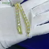 Collier de bijoux Moissanite à la mode, 3mm 4mm 5mm 6mm, plaqué or jaune VVS Moissanite, chaîne de Tennis tendance hip-hop