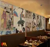 Ukiyoe Ladies Mural Wallpaper for Japanese Cuisine Store Sushi Restaurant Industrial Decor Retro Papel De Parede Wall Paper 3D4492511
