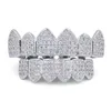 Plaqué or glacé CZ bouche dents Grillz Caps haut bas Grill ensemble femmes Vampire Grills Rock Punk rappeur accessoires pour hommes Hiphop bijoux