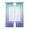 Curtain BEAU-2 Panels Sheer Ombre Curtains 52 X 84 Inch Gradient Semi Voile Rod Pocket Window Drapes For Room