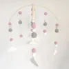 2024 Ins Nordic Wind Chime Plush Ball Träpärlor Baby Kid Bedroom Room Decor Handgjorda väggar hängande ornament Po Props Wind Chime