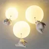 Lampes suspendues LED ours polaire Kidroom lumière plafond lustre créatif décor éclairage pour thème familial El Kid enfants chambre lampe