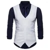 Men's Vests Spring British Style Men Vest Candy Colors Casual Slim V-neck Sleeveless Blazer Waistcoat White Suit Plus Size 4xl