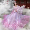 2023 Carol Star paljetter Gradient Shimmering Women Gown Set Traditionell kinesisk klänning Hanfu Prom Formal Birthday Christmas Gift 240220