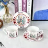فنجان القهوة الأوروبية الكلاسيكية تصميم الشاي البورسلين مجموعة العظام الصين شاي كوب وصحن وذور الشاي هدية هدايا