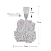 Iced Out Bling CZ Letters 80S BABY Pendant Necklace Two Tone Color Zircon Alphabet Charm Mens Women Hip Hop Jewelry 240226